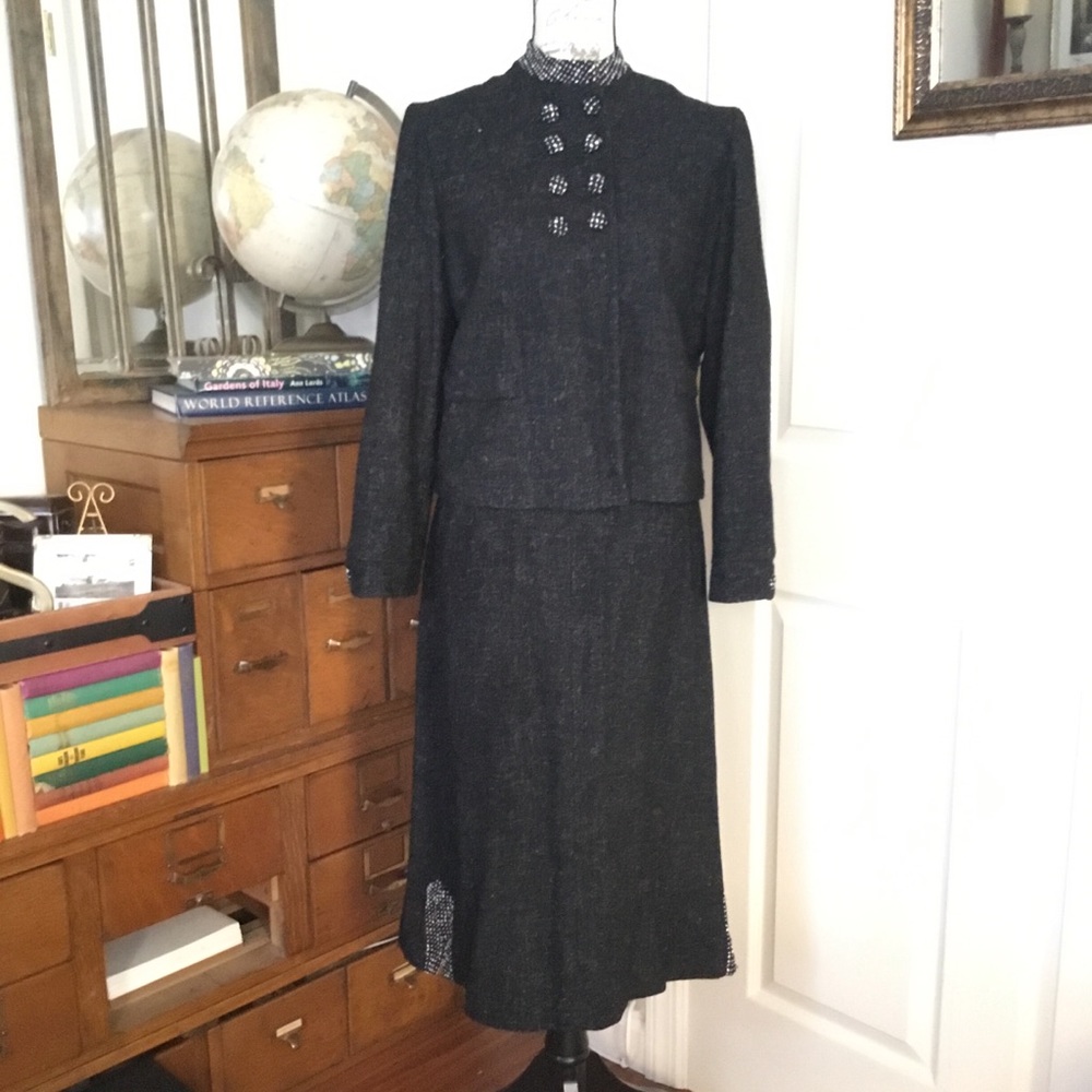 Unique Vintage black and white suit.